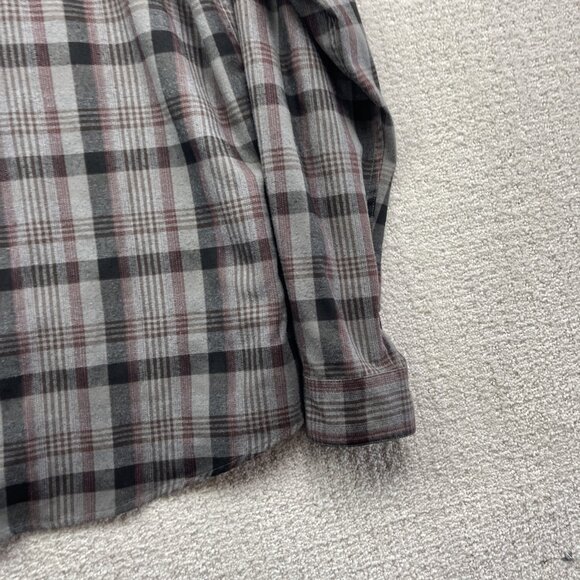 Royal Robbins Grey / Red Flannel Plaid Outdoor Button Up Shirt Size Large Camp - Picture 12 of 14